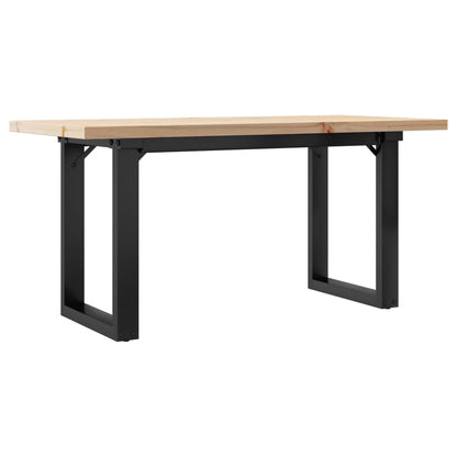 Couchtisch O-Gestell 100x50x45,5 cm Massivholz Kiefer Stahl