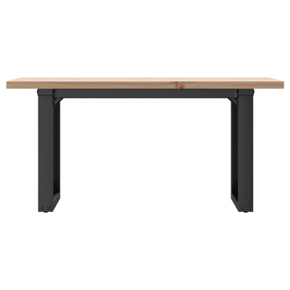 Couchtisch O-Gestell 100x50x45,5 cm Massivholz Kiefer Stahl