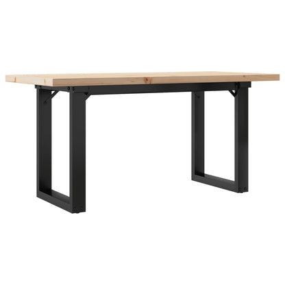 Couchtisch O-Gestell 100x50x45,5 cm Massivholz Kiefer Stahl
