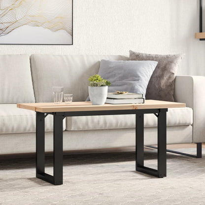 Couchtisch O-Gestell 100x50x45,5 cm Massivholz Kiefer Stahl