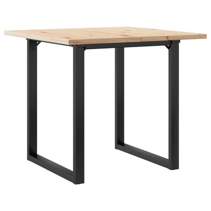Esstisch O-Gestell 80x80x75,5 cm Massivholz Kiefer & Stahl