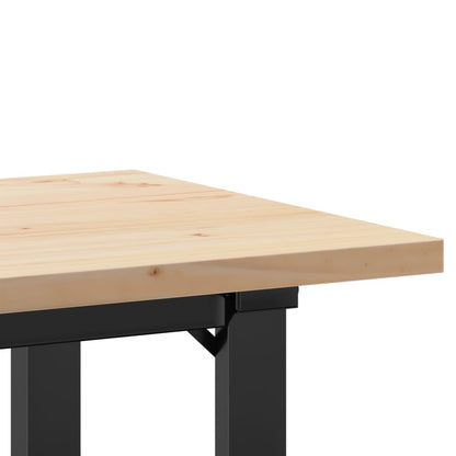Esstisch O-Gestell 100x50x75,5 cm Massivholz Kiefer & Stahl