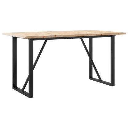 Esstisch O-Gestell 140x80x75,5 cm Massivholz Kiefer & Stahl