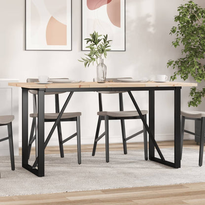 Esstisch O-Gestell 160x80x75,5 cm Massivholz Kiefer & Stahl