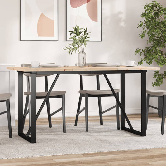 Esstisch O-Gestell 160x80x75,5 cm Massivholz Kiefer & Stahl
