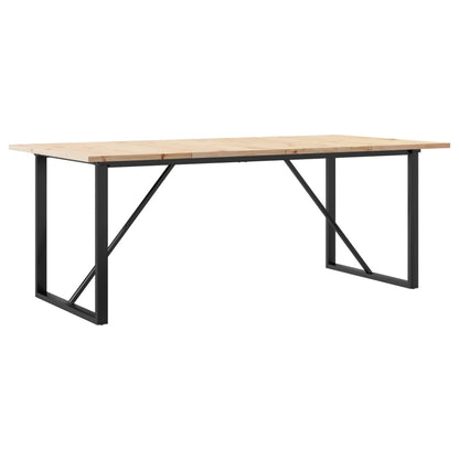 Esstisch O-Gestell 200x100x75,5cm Massivholz Kiefer & Stahl