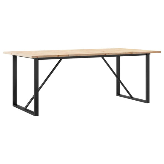 Esstisch O-Gestell 200x100x75,5cm Massivholz Kiefer & Stahl