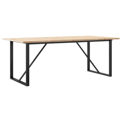 Esstisch O-Gestell 200x100x75,5cm Massivholz Kiefer & Stahl