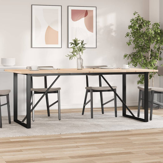 Esstisch O-Gestell 200x100x75,5cm Massivholz Kiefer & Stahl