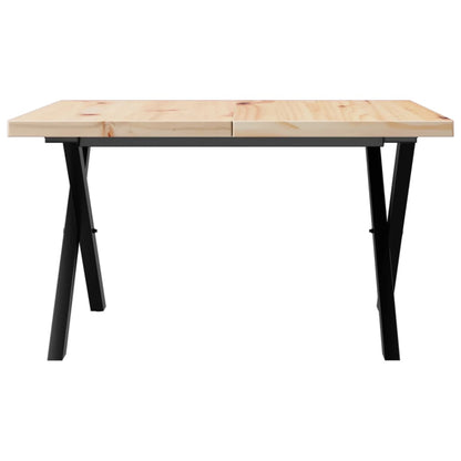 Couchtisch X-Gestell 60x60x40,5cm Massivholz Kiefer & Stahl