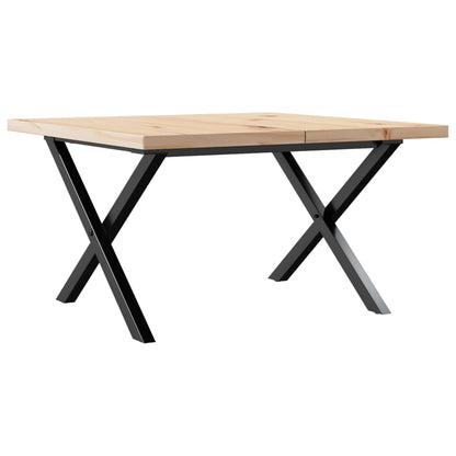 Couchtisch X-Gestell 60x60x40,5cm Massivholz Kiefer & Stahl
