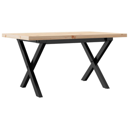 Couchtisch X-Gestell 80x50x40,5cm Massivholz Kiefer & Stahl
