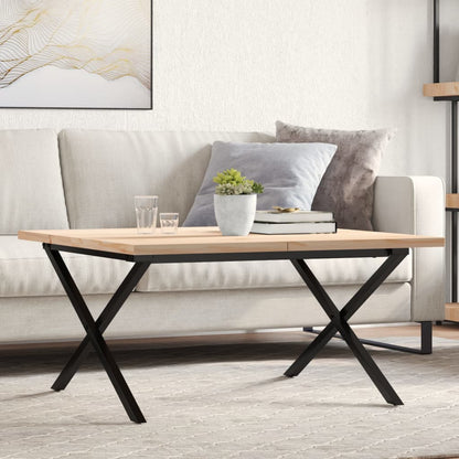 Couchtisch X-Gestell 80x80x45,5cm Massivholz Kiefer & Stahl
