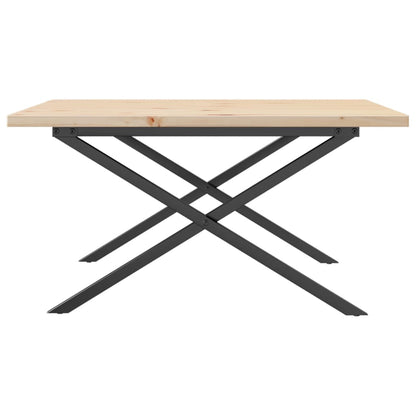 Couchtisch X-Gestell 90x90x45,5cm Massivholz Kiefer & Stahl