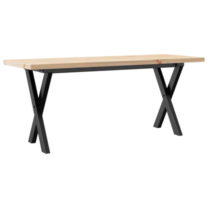 Couchtisch X-Gestell 110x40x45,5 cm Massivholz Kiefer Stahl
