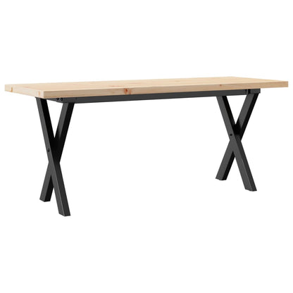 Couchtisch X-Gestell 110x40x45,5 cm Massivholz Kiefer Stahl