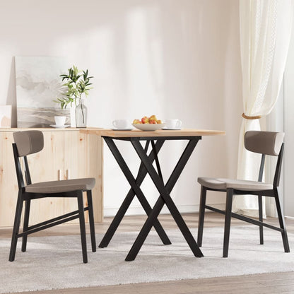 Esstisch X-Gestell 70x70x75,5cm Massivholz Kiefer und Stahl