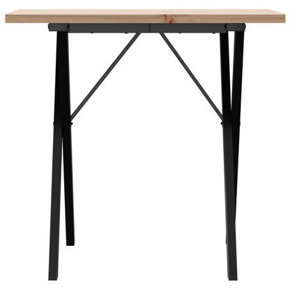 Esstisch X-Gestell 80x50x75,5 cm Massivholz Kiefer & Stahl