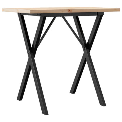 Esstisch X-Gestell 80x50x75,5 cm Massivholz Kiefer & Stahl