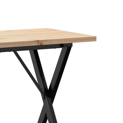 Esstisch X-Gestell 80x50x75,5 cm Massivholz Kiefer & Stahl