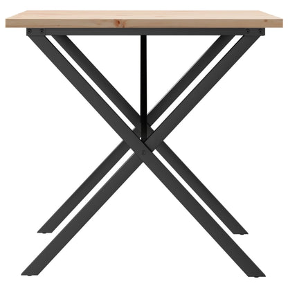 Esstisch X-Gestell 90x90x75,5 Massivholz Kiefer und Stahl
