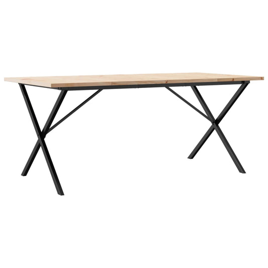 Esstisch X-Gestell 180x90x75,5 cm Massivholz Kiefer & Stahl