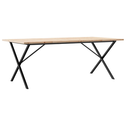 Esstisch X-Gestell 200x100x75,5cm Massivholz Kiefer & Stahl