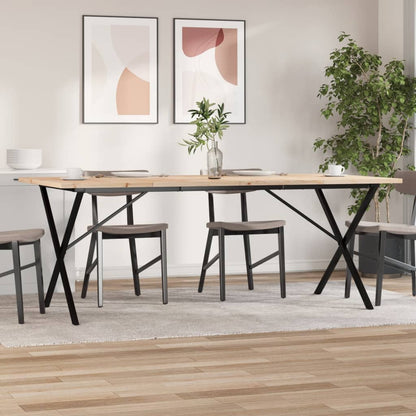 Esstisch X-Gestell 200x100x75,5cm Massivholz Kiefer & Stahl