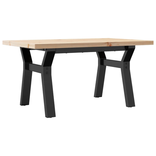 Couchtisch Y-Gestell 80x50x40,5cm Massivholz Kiefer & Stahl