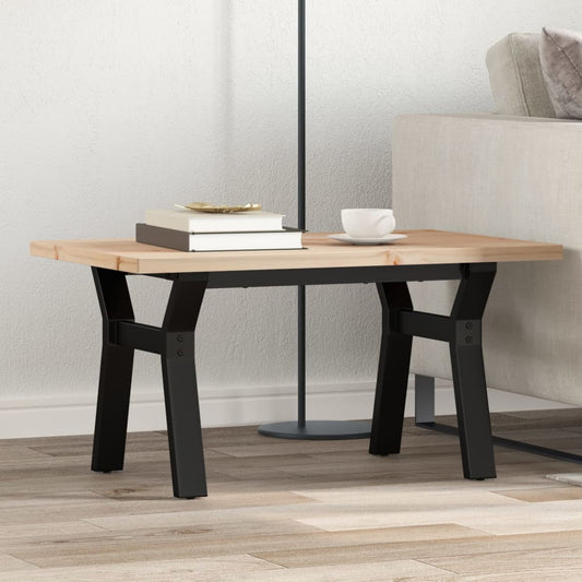 Couchtisch Y-Gestell 80x50x40,5cm Massivholz Kiefer & Stahl
