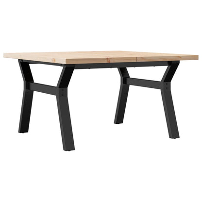 Couchtisch Y-Gestell 80x80x45,5cm Massivholz Kiefer & Stahl