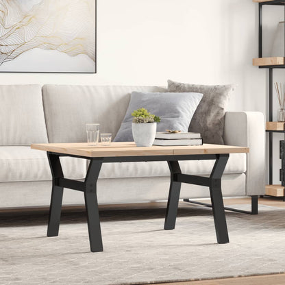 Couchtisch Y-Gestell 80x80x45,5cm Massivholz Kiefer & Stahl