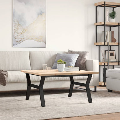 Couchtisch Y-Gestell 90x90x45,5cm Massivholz Kiefer & Stahl