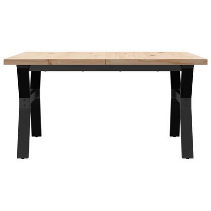 Couchtisch Y-Gestell 90x90x45,5cm Massivholz Kiefer & Stahl