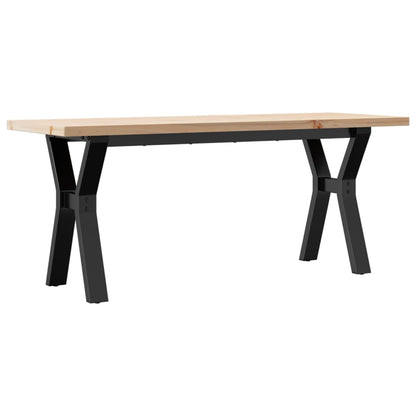 Couchtisch Y-Gestell 110x40x45,5 cm Massivholz Kiefer Stahl