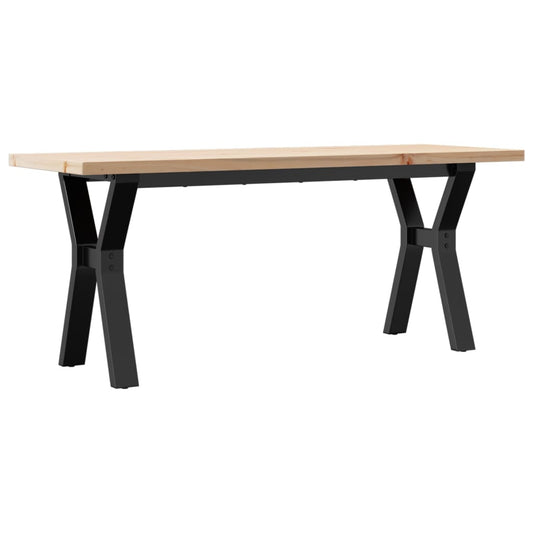 Couchtisch Y-Gestell 110x40x45,5 cm Massivholz Kiefer Stahl