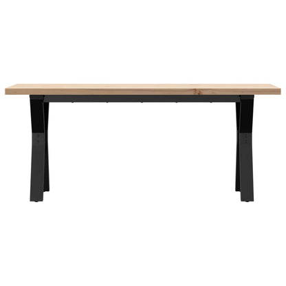 Couchtisch Y-Gestell 110x40x45,5 cm Massivholz Kiefer Stahl
