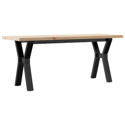 Couchtisch Y-Gestell 110x40x45,5 cm Massivholz Kiefer Stahl
