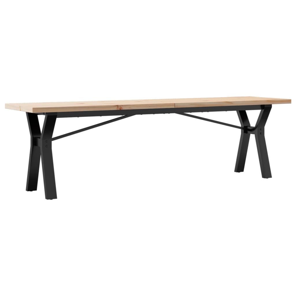 Couchtisch Y-Gestell 160x40x45,5 cm Massivholz Kiefer Stahl