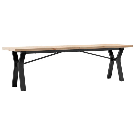 Couchtisch Y-Gestell 160x40x45,5 cm Massivholz Kiefer Stahl