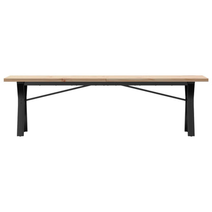 Couchtisch Y-Gestell 160x40x45,5 cm Massivholz Kiefer Stahl