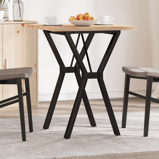 Esstisch Y-Gestell 60x60x75,5cm Massivholz Kiefer und Stahl