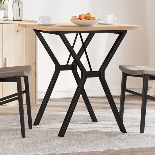 Esstisch Y-Gestell 70x70x75,5 cm Massivholz Kiefer & Stahl