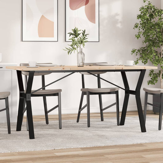 Esstisch Y-Gestell 160x80x75,5 cm Massivholz Kiefer & Stahl