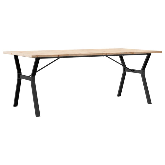 Esstisch Y-Gestell 200x100x75,5cm Massivholz Kiefer & Stahl