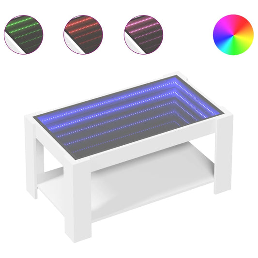 LED sofabord hvidt 93x53x45 cm træmateriale
