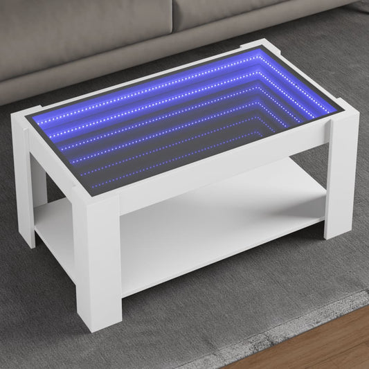 LED sofabord hvidt 93x53x45 cm træmateriale