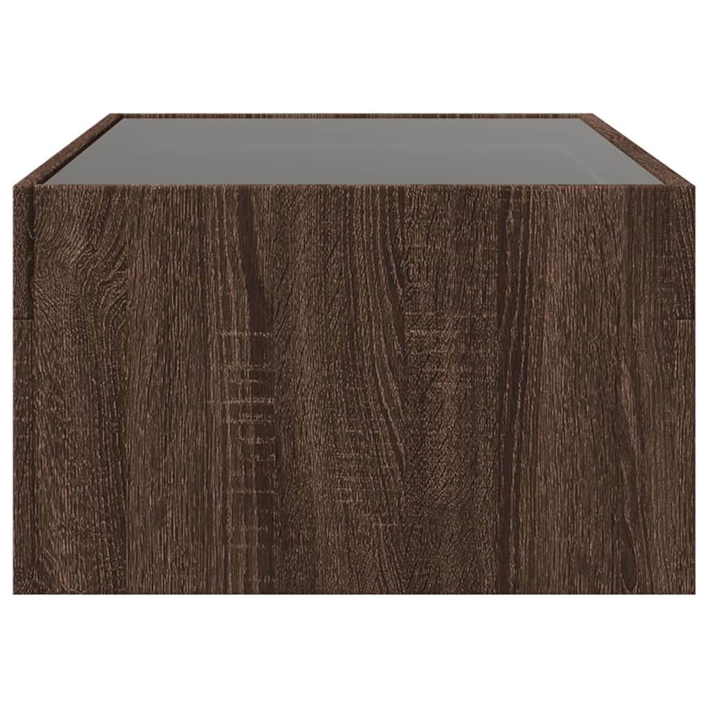 Couchtisch mit Infinity-LED Braun Eichen-Optik 90x50x30 cm