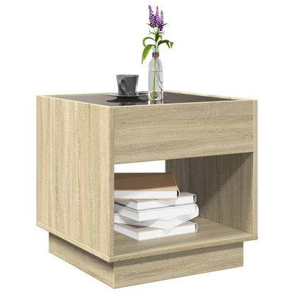 Couchtisch mit Infinity-LED Sonoma-Eiche 50x50x50 cm