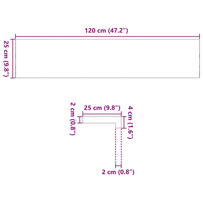 Treppenstufen 8 Stk. Dunkelbraun 120x25x2 cm Massivholz Eiche